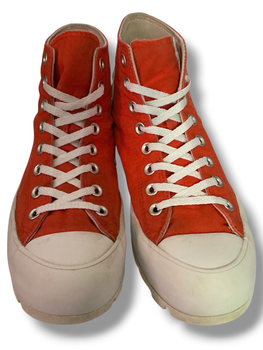 Converse High Top Platform Sneakers - Orange with White - Picture 5 of 12
